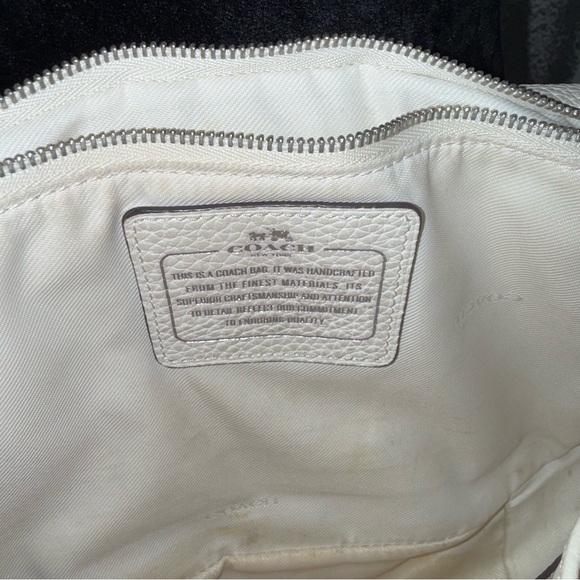 Coach Purse Studded White Leather Crossbody Bag Vintage Y2K Biker Chic - Picture 5 of 12